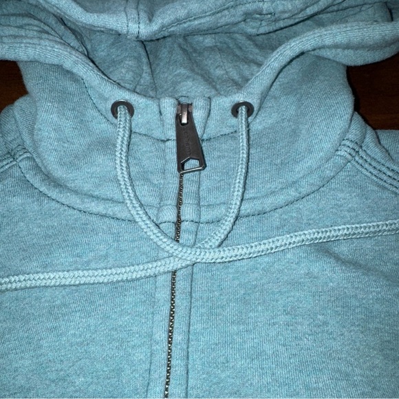 Carhartt womens long sleeve hooded full zip sweater turquoise embroidered XS - Picture 6 of 10